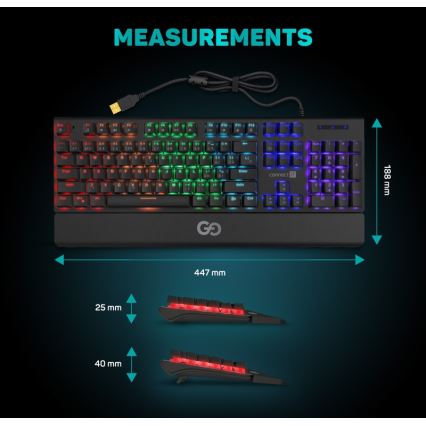 CONNECT IT CKB-7050-CS - Clavier gaming filaire LED RGB avec localisation CZ/SK noir