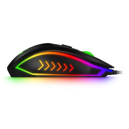 CONNECT IT CKM-3200-CS - Clavier de jeu filaire LED RGB et souris de jeu 1200/1800/2400/3600 DPI avec localisation CZ/SK noir