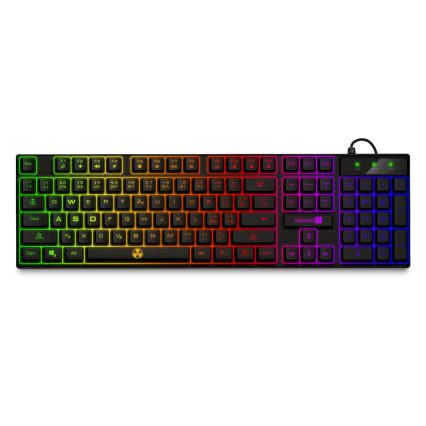 CONNECT IT CKM-3200-CS - Clavier de jeu filaire LED RGB et souris de jeu 1200/1800/2400/3600 DPI avec localisation CZ/SK noir