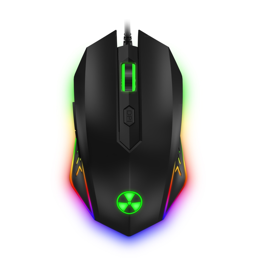 CONNECT IT CKM-3200-CS - Clavier gaming filaire et gaming souris LED RGB 1200/1800/2400/3600 DPI avec localisation CZ/SK noir
