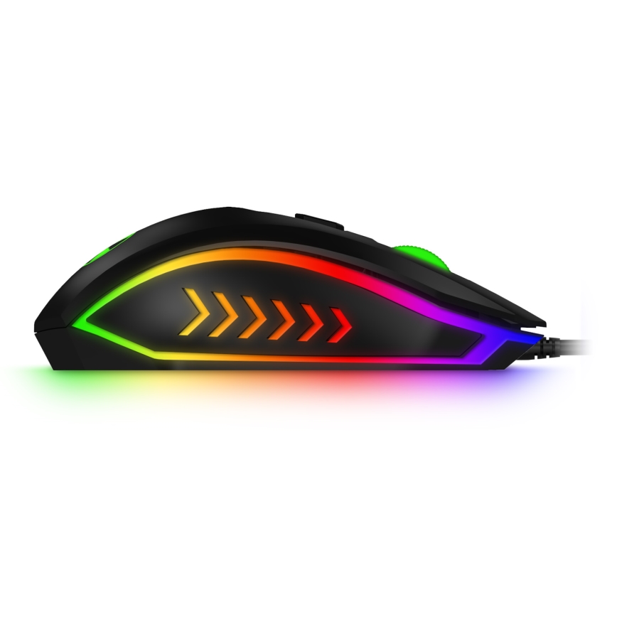 CONNECT IT CKM-3200-CS - Clavier gaming filaire et gaming souris LED RGB 1200/1800/2400/3600 DPI avec localisation CZ/SK noir