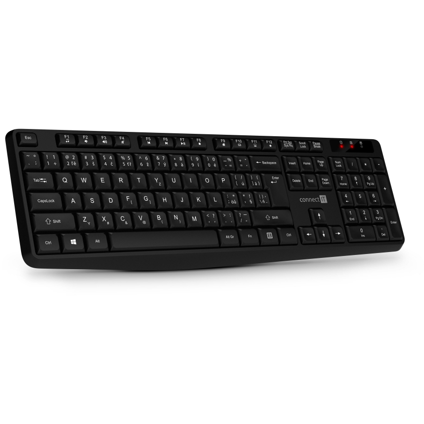 CONNECT IT CKM-4500-CS - Clavier et souris sans fil 1000 DPI avec localisation CZ/SK 1xAAA + 1xAA noir