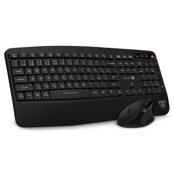 CONNECT IT CKM-6010-CS - Clavier sans fil ergonomique et souris 800/1200/1600/2400 DPI avec localisation CZ/SK 1xAA + 2xAAA noir