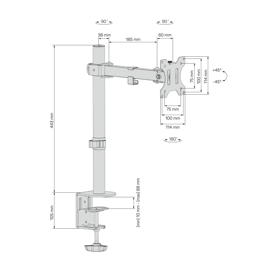 CONNECT IT CMF-3103-BK - Support universel pour écran 13-32” noir