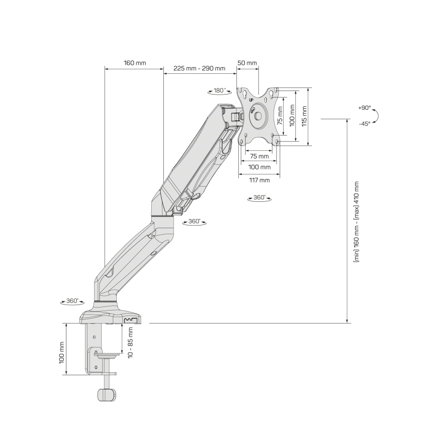 CONNECT IT CMF-3107-BK - Support universel pour écran 13-32” noir