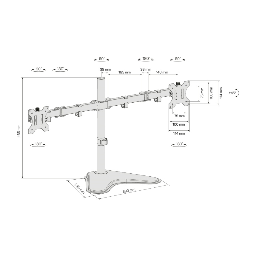CONNECT IT CMF-3204-BK - Support universel pour 2 écrans 13-32” noir