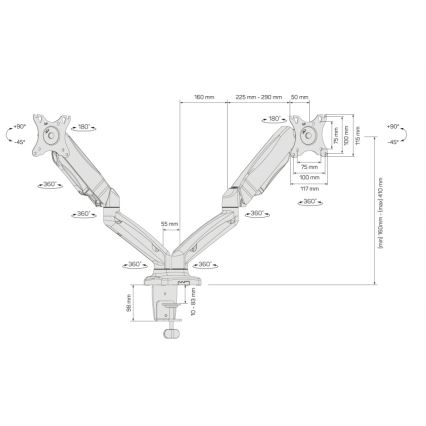 CONNECT IT CMF-3207-BK - Support universel pour 2 écrans 13-27” noir