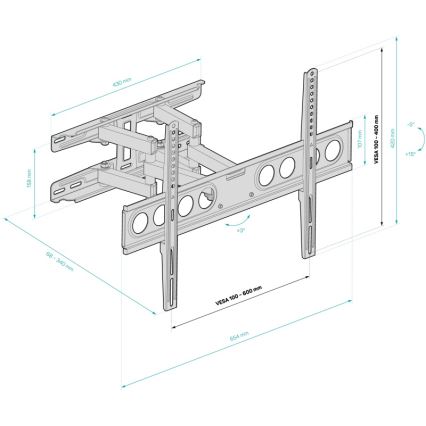 CONNECT IT CMH-7600-BK - Support mural pour TV 32-70” noir