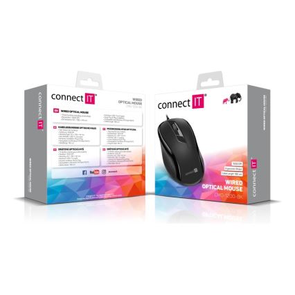 CONNECT IT CMO-1200-BK - Souris filaire 1000 DPI noir