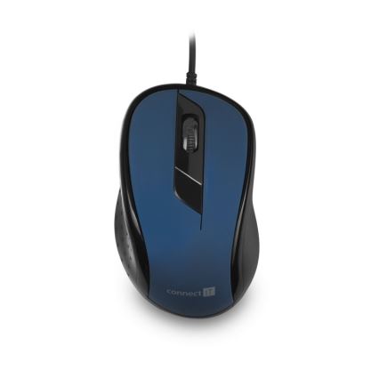 CONNECT IT CMO-1200-BL - Souris filaire 1000 DPI noir/bleu