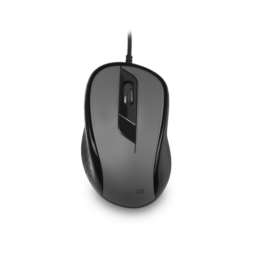 CONNECT IT CMO-1200-GY - Souris filaire 1000 DPI noir/gris