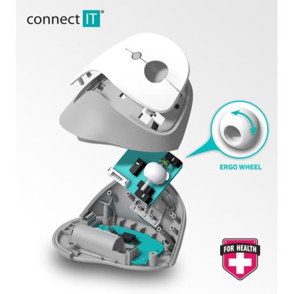 CONNECT IT CMO-2700-BK - Souris sans fil ergonomique 800/1200/1600 DPI 1xAA noir