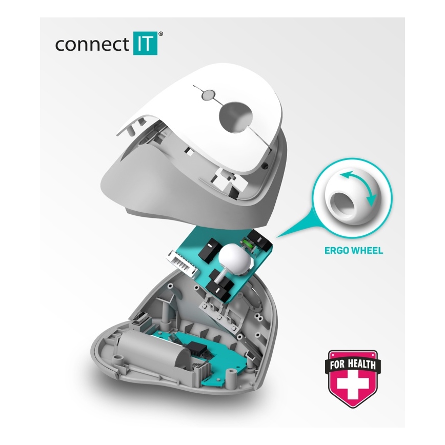 CONNECT IT CMO-2700-BK - Souris sans fil ergonomique 800/1200/1600 DPI 1xAA noir