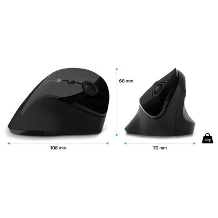 CONNECT IT CMO-2700-BK - Souris sans fil ergonomique 800/1200/1600 DPI 1xAA noir
