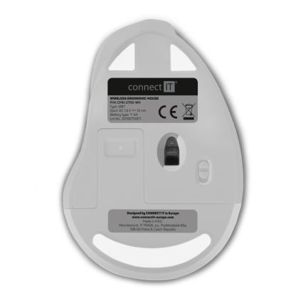 CONNECT IT CMO-2700-WH - Souris sans fil ergonomique 800/1200/1600 DPI 1xAA blanc