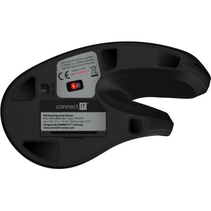 CONNECT IT CMO-2900-BK - Souris sans fil ergonomique 800/1200/1600 DPI 1xAA noir