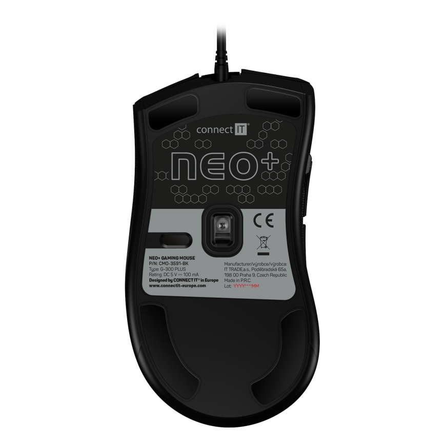 CONNECT IT CMO-3591-BK - Souris de jeu filaire LED RGB 500-7200 DPI noir