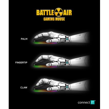 CONNECT IT CMO-5511-BK - Souris de jeu filaire LED RGB 200-12800 DPI noir