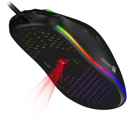 CONNECT IT CMO-5511-BK - Souris de jeu filaire LED RGB 200-12800 DPI noir