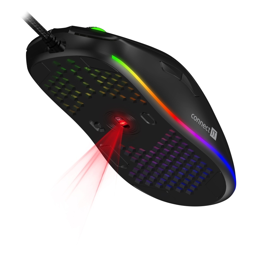 CONNECT IT CMO-5511-BK - Souris de jeu filaire LED RGB 200-12800 DPI noir
