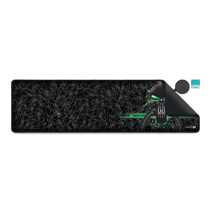 CONNECT IT CMP-1110-LG - Tapis de clavier et souris 88,6x24,5 cm noir/vert