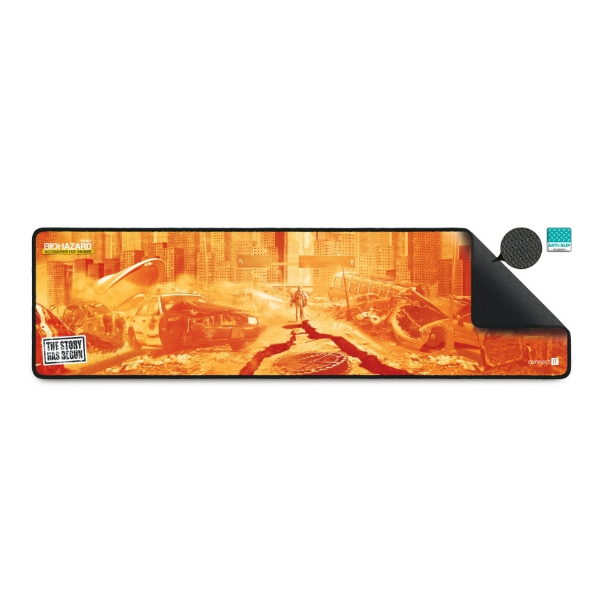 CONNECT IT CMP-1140-LG - Tapis de clavier et souris 88,6x24,5 cm orange