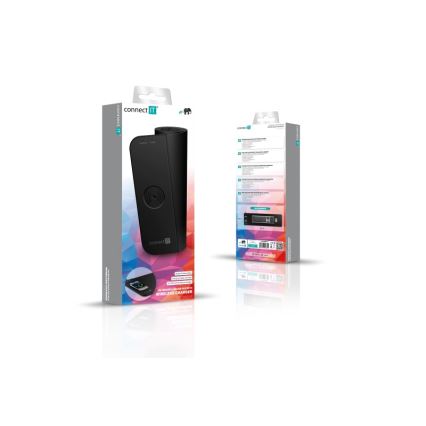 CONNECT IT CMP-2500-LG - Tapis de clavier et souris avec Qi charge sans fil 80x30 cm noir