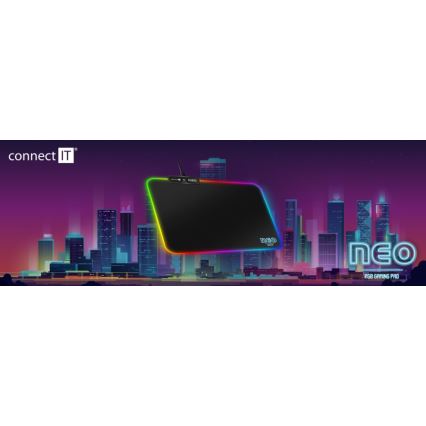 CONNECT IT CMP-3100-SM - LED RGB Souris gaming pad 32x24,5 cm noir