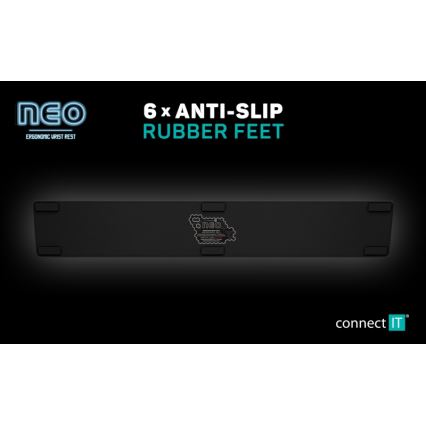 CONNECT IT CMP-3590-LG - Tapis de clavier ergonomique noir