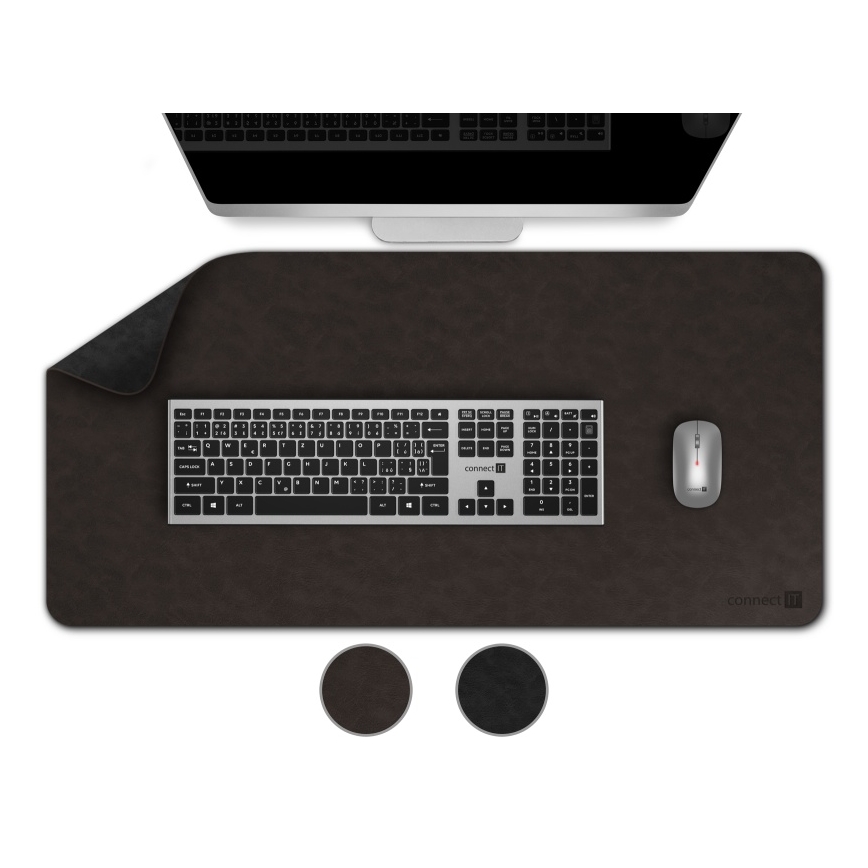 CONNECT IT CMP-4030-LG - Tapis réversible pour clavier et souris 90x40 cm noir/marron