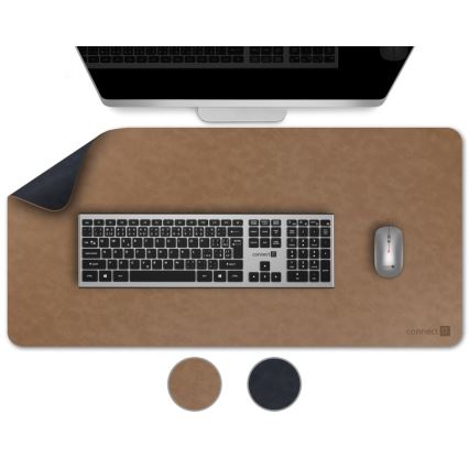 CONNECT IT CMP-4040-LG - Tapis réversible pour clavier et souris 90 x 40 cm bleu/marron