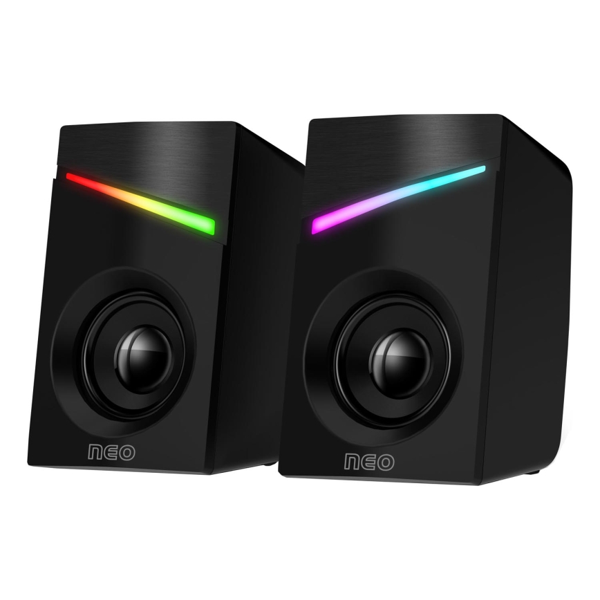 CONNECT IT CSP-1100-BK - LOT 2x Enceinte gaming LED RGB 6W/5V noir