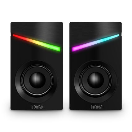 CONNECT IT CSP-1100-BK - LOT 2x Enceinte gaming LED RGB 6W/5V noir
