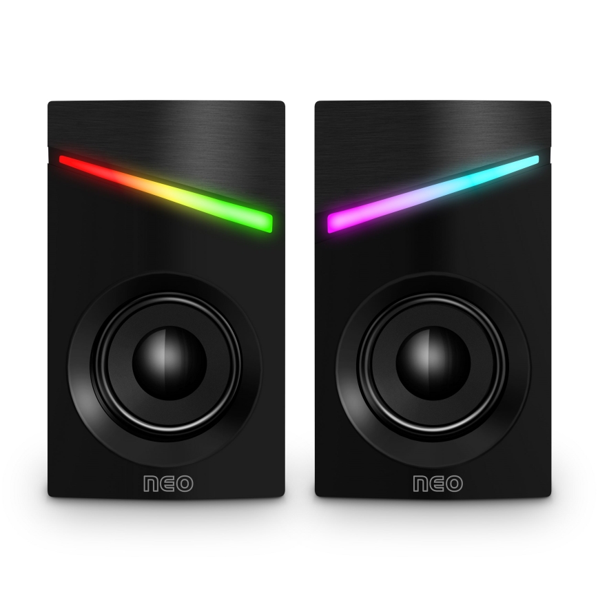 CONNECT IT CSP-1100-BK - LOT 2x Enceinte gaming LED RGB 6W/5V noir