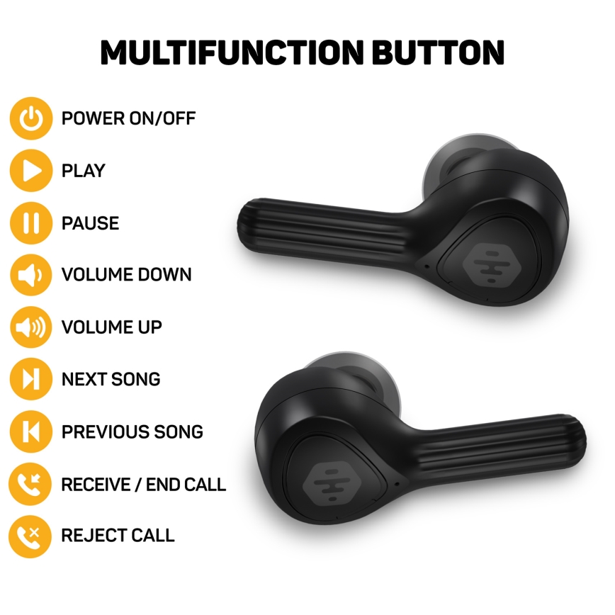 CONNECT IT HEP-5300-BK - Ecouteurs sans fil avec micro 300 mAh noir