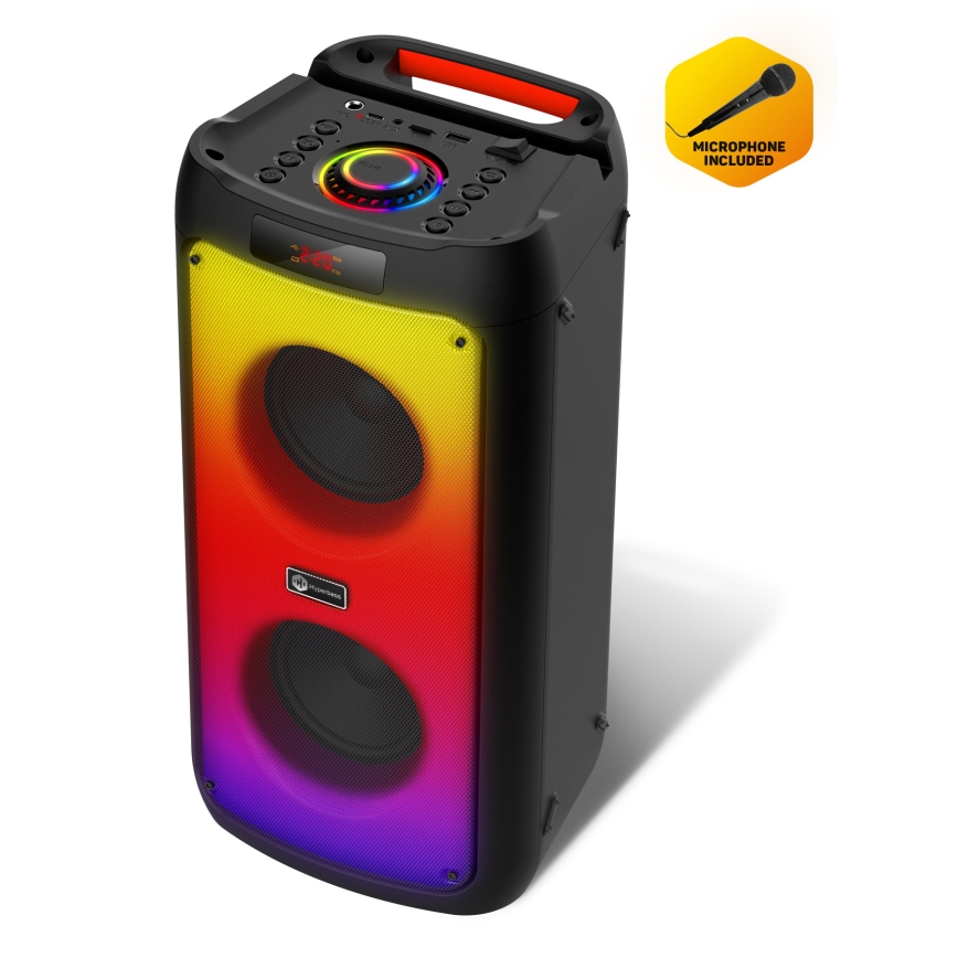CONNECT IT HSP-3050-BK - Enceinte sans fil LED avec un micro 60W/5V 4500 mAh noir + Télécommande