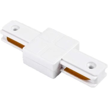 Connecteur droit monophasé blanc pour luminaires sur rail