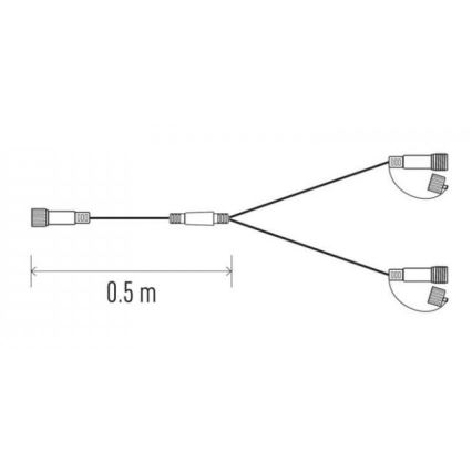 Connecteur pour guirlandes de Noël STANDARD 0,5 m IP44