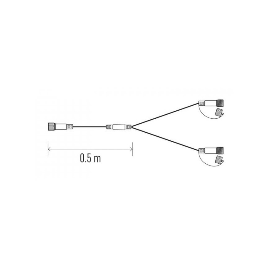 Connecteur pour guirlandes de Noël STANDARD 0,5 m IP44