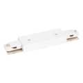 Connecteur pour luminaires dans le système de rail monophase droit + alimentation électrique blanc