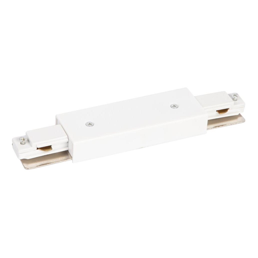 Connecteur pour luminaires dans le système de rail monophase droit + alimentation électrique blanc