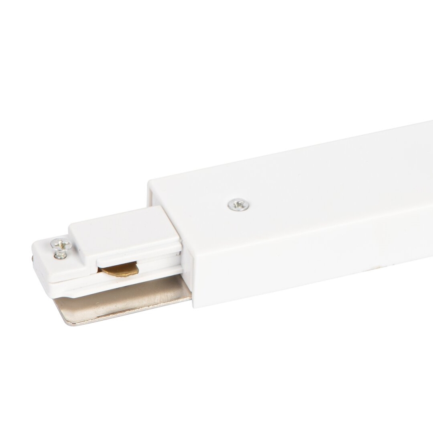 Connecteur pour luminaires dans le système de rail monophase droit + alimentation électrique blanc