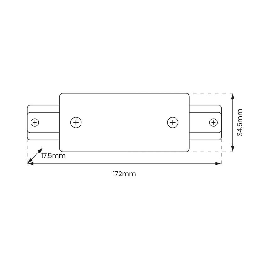 Connecteur pour luminaires dans le système de rail monophase droit + alimentation électrique blanc