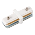 Connecteur pour luminaires dans le système de rail monophase droit blanc