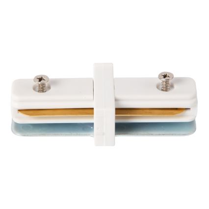 Connecteur pour luminaires dans le système de rail monophase droit blanc