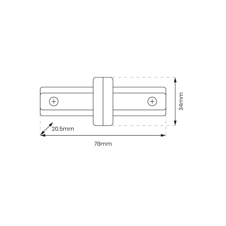 Connecteur pour luminaires dans le système de rail monophase droit blanc