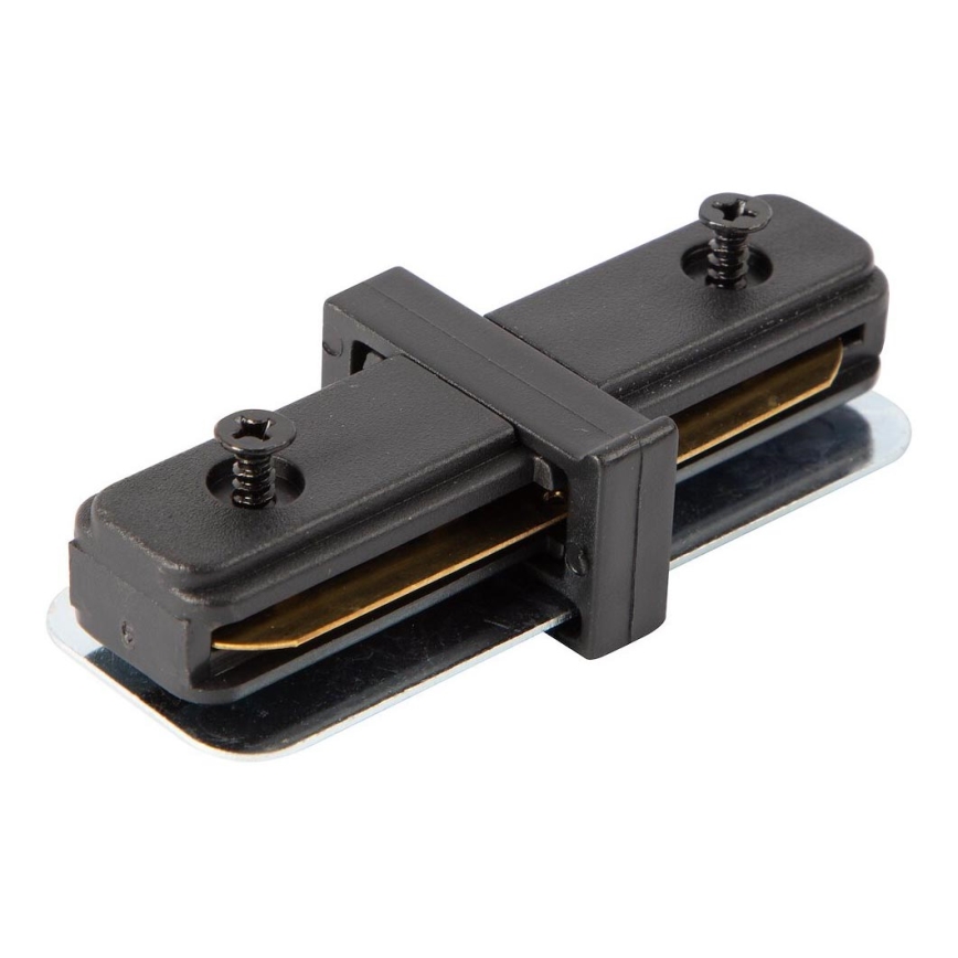 Connecteur pour luminaires dans le système de rail monophase droit noir