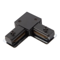 Connecteur pour luminaires dans le système de rail monophase type L noir