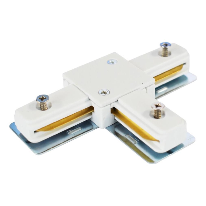 Connecteur pour luminaires dans le système de rail monophase type T blanc