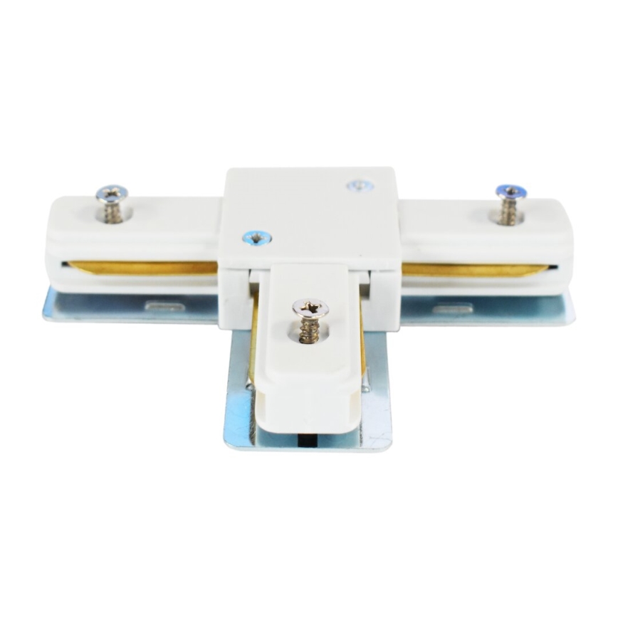 Connecteur pour luminaires dans le système de rail monophase type T blanc